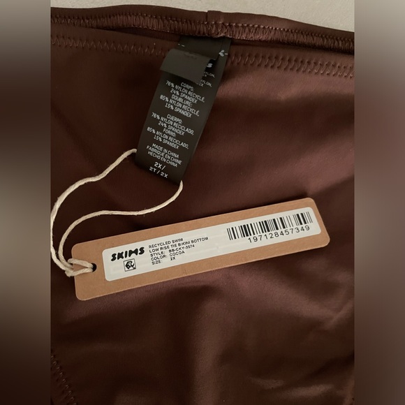 NWT Skims Two Piece Swimsuit Bikini Top & Bottom Cocoa Color Size 2X - Picture 6 of 12